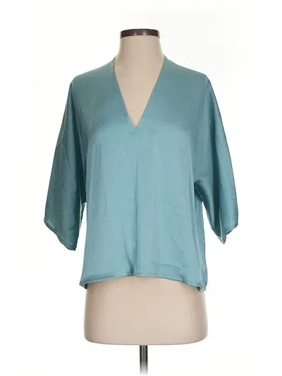 Pre-owned The Reset Short Sleeve Blouse In Blue