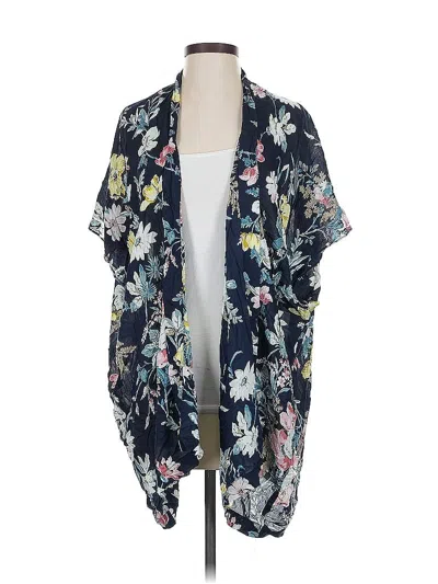Pre-owned Ann Taylor Loft Kimono In Blue