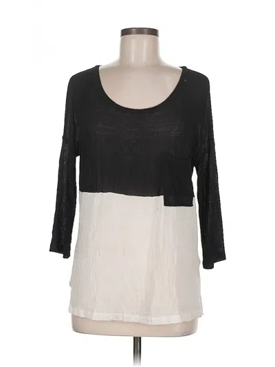 Pre-owned Splendid 3/4 Sleeve T-shirt In Black