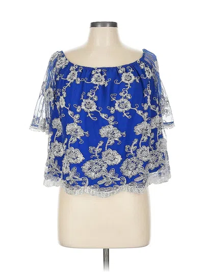 Pre-owned Lovers & Friends 3/4 Sleeve Blouse In Blue