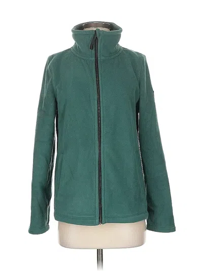 Pre-owned Dkny Sport Fleece Jacket In Green