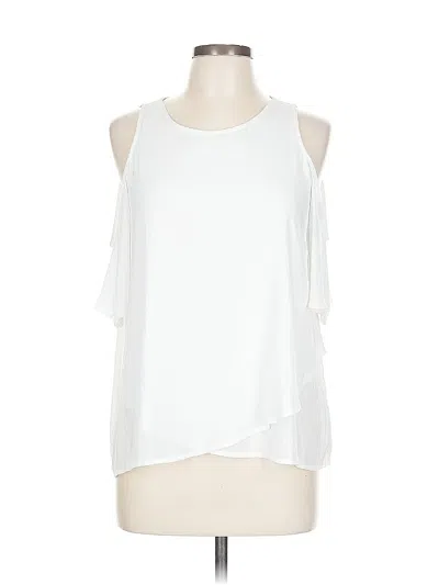 Pre-owned Lush Sleeveless Blouse In White