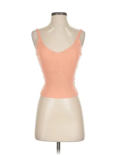 Pre-owned Lush Tank Top Orange Strapless Neckline Tops