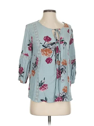 Pre-owned Blu Pepper 3/4 Sleeve Blouse In Blue
