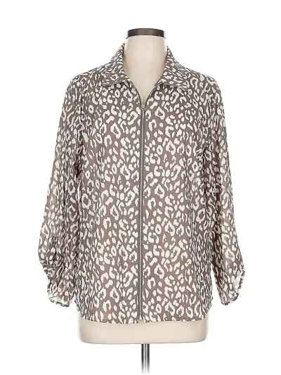 Pre-owned Chico's 3/4 Sleeve Blouse In Brown