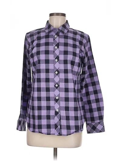 Pre-owned Talbots 3/4 Sleeve Button Down Shirt In Purple