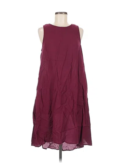 Pre-owned Sharagano Casual Dress In Burgundy