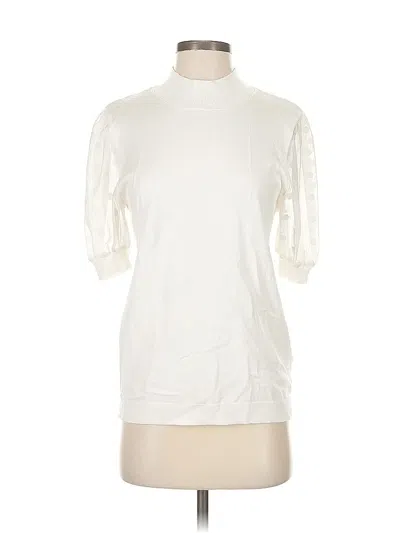 Pre-owned Laundry By Shelli Segal Short Sleeve Turtleneck In White