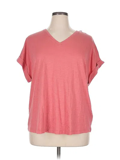 Pre-owned Lands' End Short Sleeve T-shirt In Pink