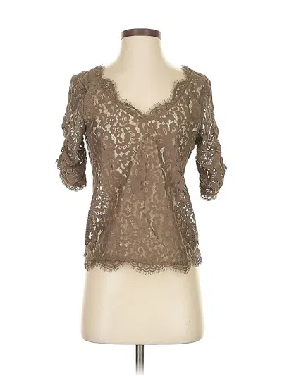 Pre-owned Joie 3/4 Sleeve Top Brown Sweetheart Neckline Tops