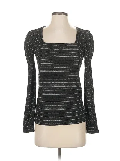 Pre-owned Ann Taylor Loft Long Sleeve Top Gray Square Neckline Tops