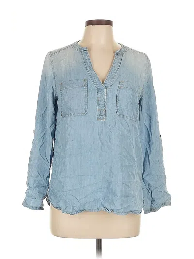 Pre-owned G.h. Bass & Co. Long Sleeve Blouse In Blue