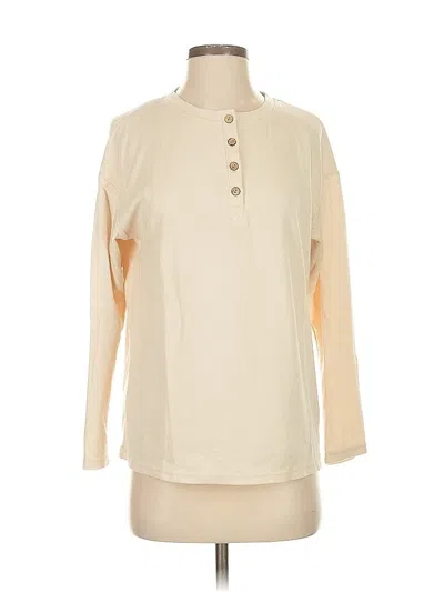 Pre-owned Unbranded Long Sleeve Henley Shirt In White