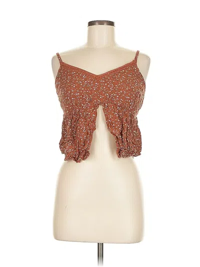 Pre-owned Hollister Sleeveless Blouse In Brown