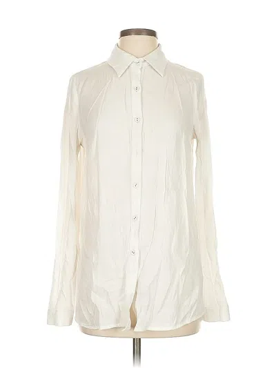 Pre-owned Princess Polly Long Sleeve Blouse In White