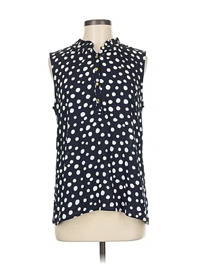 Pre-owned Ann Taylor Loft Sleeveless Button Down Shirt In Blue