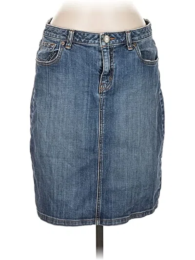 Pre-owned Lands' End Denim Skirt In Blue