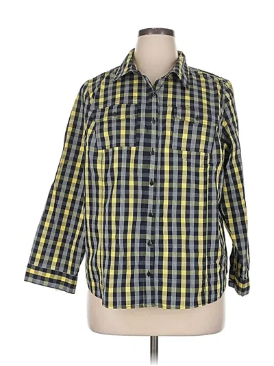 Pre-owned Cj Banks 3/4 Sleeve Button Down Shirt In Yellow