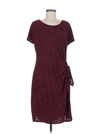 Pre-owned Signature By Robbie Bee Casual Dress In Burgundy