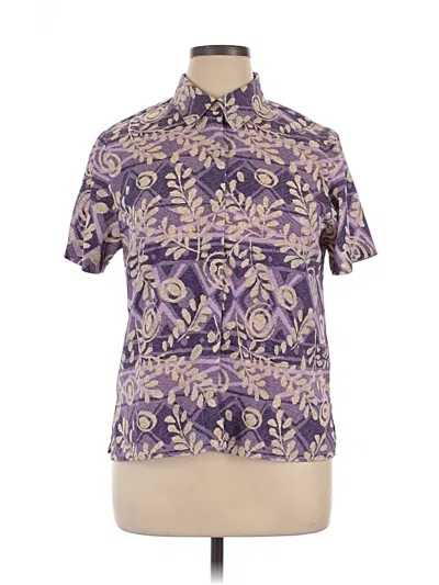 Pre-owned Alfred Dunner Short Sleeve Blouse In Purple