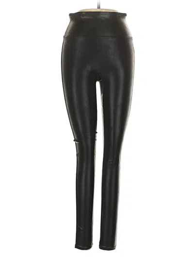 Pre-owned Spanx Faux Leather Pants In Black