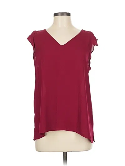 Pre-owned Ann Taylor Loft Sleeveless Blouse In Burgundy