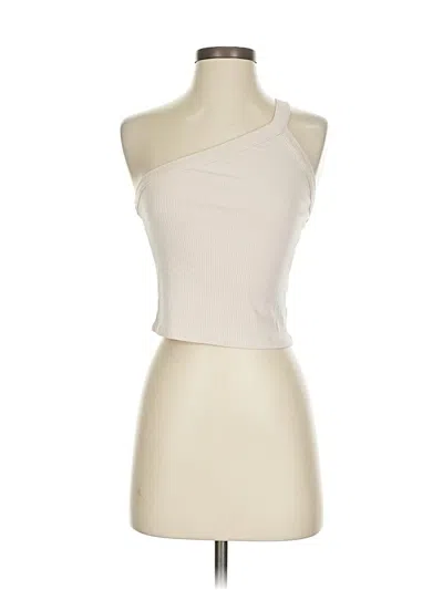 Pre-owned Crescent Tank Top Ivory One Shoulder Neckline Tops In White