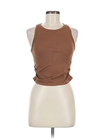 Pre-owned Oqq Tank Top Brown Halter Neckline Tops