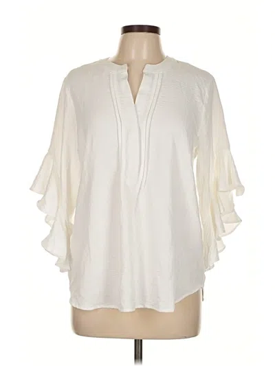 Pre-owned Gigio 3/4 Sleeve Blouse In White