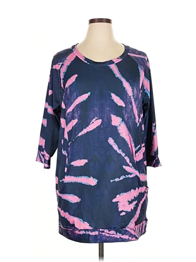 Pre-owned Beyond This Plane 3/4 Sleeve Blouse In Blue