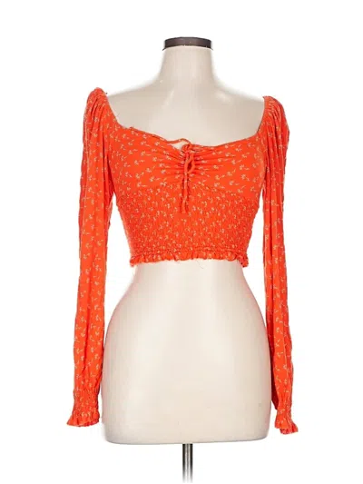 Pre-owned Urban Outfitters Long Sleeve Blouse In Orange