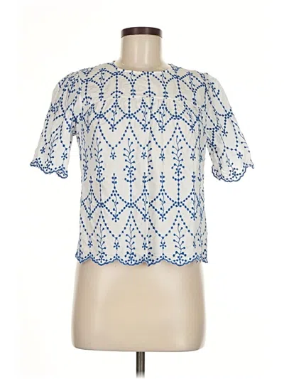 Pre-owned Rebellion Short Sleeve Blouse In Blue