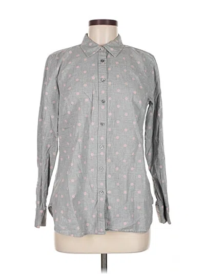 Pre-owned Talbots Long Sleeve Button Down Shirt In Gray