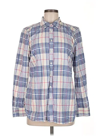 Pre-owned Talbots Long Sleeve Button Down Shirt In Blue