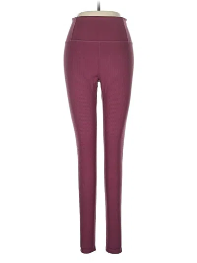 Pre-owned Girlfriend Collective Active Pants In Burgundy