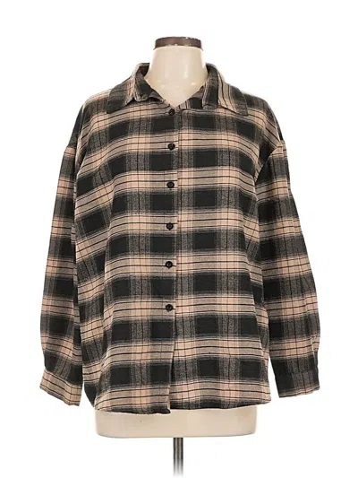 Pre-owned Shein Long Sleeve Blouse In Brown