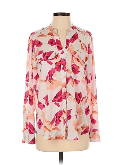 Pre-owned Calvin Klein Long Sleeve Blouse In Pink