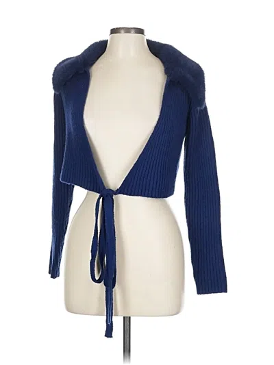 Pre-owned Zara Cardigan Sweater In Blue