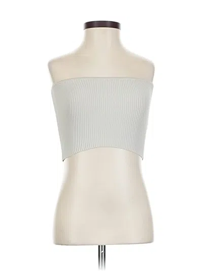Pre-owned Babaton Tube Top Silver Strapless Neckline Tops
