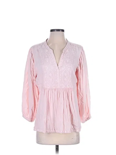 Pre-owned Solitaire 3/4 Sleeve Blouse In Pink