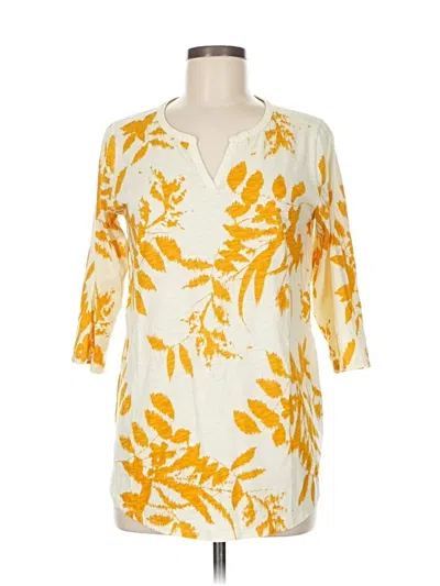 Pre-owned St. John's Bay 3/4 Sleeve T-shirt In Yellow