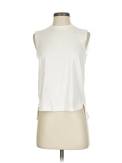 Pre-owned Athleta Sleeveless T-shirt In White