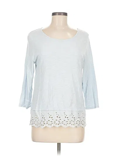 Pre-owned Chico's 3/4 Sleeve T-shirt In Blue