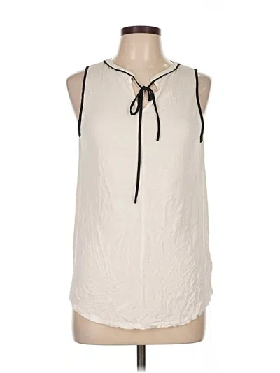 Pre-owned Ann Taylor Loft Sleeveless Blouse In White