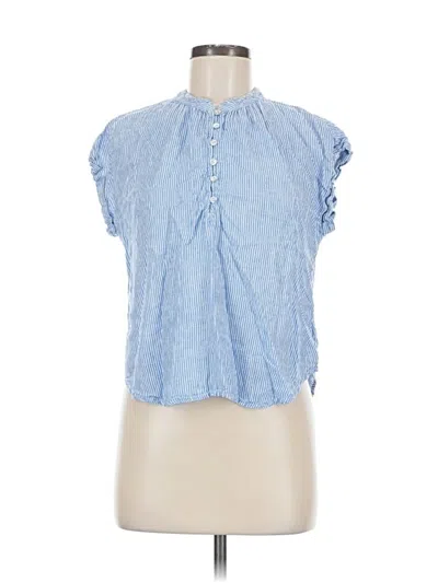 Pre-owned Cloth & Stone Short Sleeve Blouse In Blue