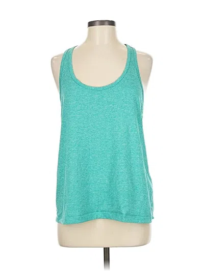 Pre-owned Oakley Tank Top Teal Halter Neckline Tops In Blue