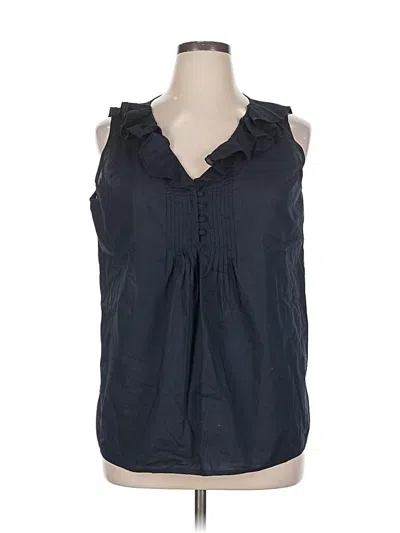 Pre-owned Ann Taylor Loft Sleeveless Blouse In Blue