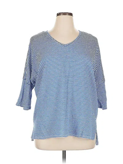 Pre-owned Chico's 3/4 Sleeve T-shirt In Blue