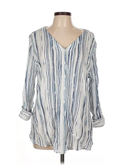 Pre-owned Style & Co Long Sleeve Blouse In Blue