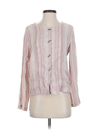 Pre-owned Jjill Long Sleeve Blouse In Pink